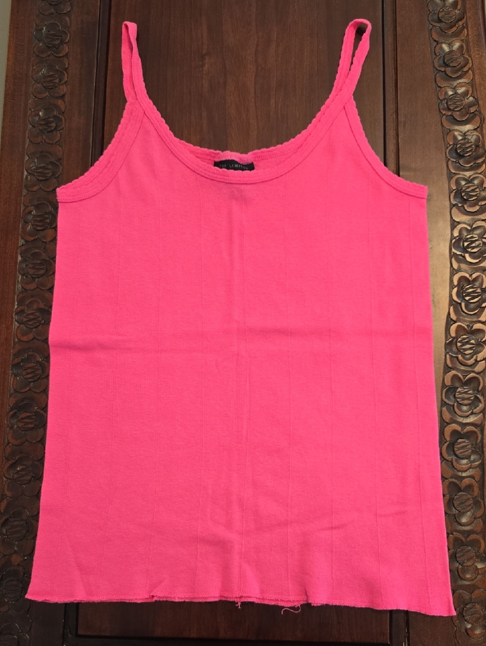 Vintage The Limited Hot Pink Ribbed Scoop Neck Tank Size L